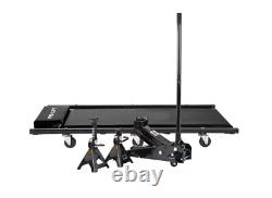 G-4630JSCB 3 Ton Heavy Duty Floor Jack Stands and Creeper Combo Black