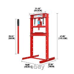 Heavy Duty 12 Ton Shop Press Floor H-Frame Press Plates Hydraulic Jack Stand