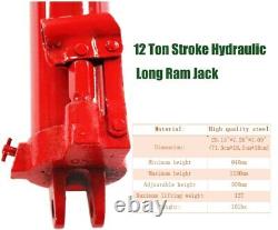 Heavy Duty 12 Ton Stroke Hydraulic Long Ram Jack Ram Jack Engine Lift Crane w