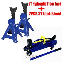 Heavy Duty 2-3Ton Hydraulic Floor Jack Portable Jack Stand Kit Car Van Truck NEW