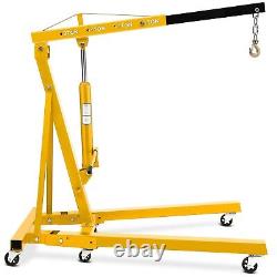 Heavy-Duty 2 Ton Folding Hydraulic Engine Hoist Crane Lift, 4400 LBS Capacity