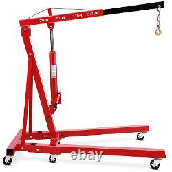 Heavy-Duty 2 Ton Folding Hydraulic Engine Hoist Crane Lift, 4400 LBS Capacity