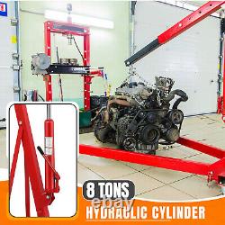 Heavy-Duty 2 Ton Folding Hydraulic Engine Hoist Crane Lift, 4400 LBS Capacity