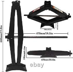 Heavy Duty 3 Ton Scissor Jack Jack Socket Drill Adapter Car Van Repair Tool New