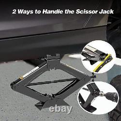 Heavy Duty 3 Ton Scissor Jack Jack Socket Drill Adapter Car Van Repair Tool New