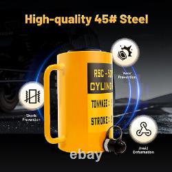 Heavy Duty 50 Ton 6 inch Stroke Hydraulic Cylinder Jack Single Acting Solid Ram
