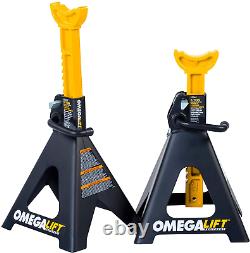 Heavy Duty 6 Ton Jack Stands Pair Double Locking Pins Handle Lock NEW