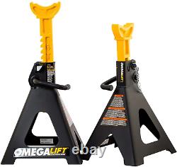 Heavy Duty 6 Ton Jack Stands Pair Double Locking Pins Handle Lock NEW