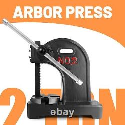 Heavy Duty Arbor Press 2 Ton Black Manual Desktop with 8.5 Inch Maximum Height