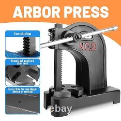 Heavy Duty Arbor Press 2 Ton Black Manual Desktop with 8.5 Inch Maximum Height