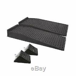 Heavy Duty Large Industrial Grade Truck Car Wheel Ramps Chocks 10 Tons Capacity