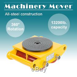 Heavy Duty Machine Dolly Skate Machinery Roller Mover Cargo Trolley 6 Ton