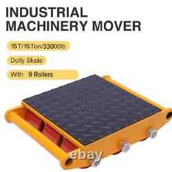 Heavy Duty Machinery Mover Dolly Skate Roller Move Cap 15 Ton 33000 lbs