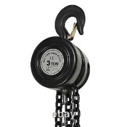 Heavy Duty Manual Hand Chain Hoist 3 Ton 6614 Lbs Capacity 10 Feet with 2 Hooks