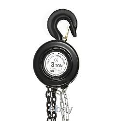 Heavy Duty Manual Hand Chain Hoist 3 Ton 6614 Lbs Capacity 10 Feet with 2 Hooks