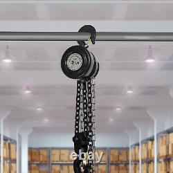 Heavy Duty Manual Hand Chain Hoist 3 Tons 6614 Lbs Capacity 10 Ft with 2 Hooks