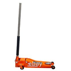 Heavy Duty Steel 3-Ton Low Profile Floor Jack with Quick Lift in Orange