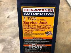 Hein Werner Heavy-Duty Hydraulic Service Jack 3 Ton Capacity 4 23 HW93652