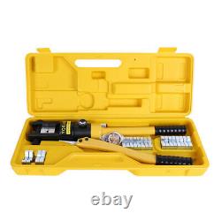 Hydraulic Crimper Crimping Tool with11 Dies Wire Battery Cable Lug Terminal 12 Ton