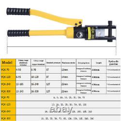 Hydraulic Crimper Crimping Tool with11 Dies Wire Battery Cable Lug Terminal 12 Ton