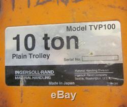 Ingersoll-Rand TVP100 8-Wheel 10 Ton Dual Plain Trolley Beam Hoist Heavy Duty