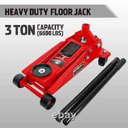 Jack Boss 3 Ton Floor Jack Steel Heavy Duty Hydraulic Car Jack, Red, AST830025