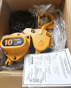 Kito M3 10 Ton Heavy Duty Chain Hoist with 15' Lift