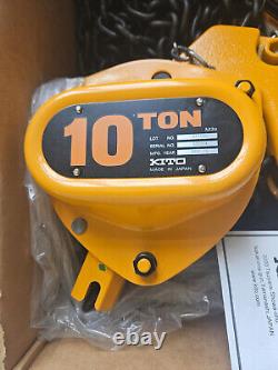 Kito M3 10 Ton Heavy Duty Chain Hoist with 15' Lift