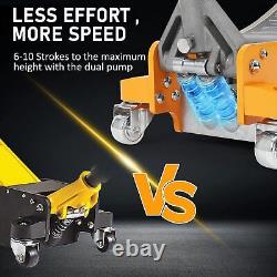 LowProfileFloor Jack 3 Ton Heavy Duty Steel Dual Piston Rapid Pump