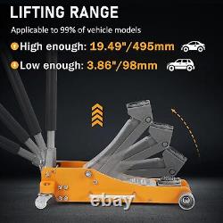 LowProfileFloor Jack 3 Ton Heavy Duty Steel Dual Piston Rapid Pump