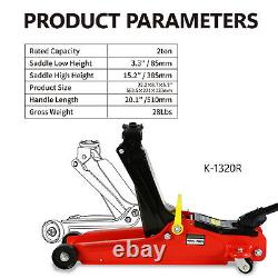Low Profile 2 Ton Heavy Duty Floor Jack QuickLift Pump Lifting Range 3.3