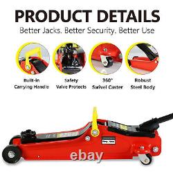 Low Profile 2 Ton Heavy Duty Floor Jack QuickLift Pump Lifting Range 3.3