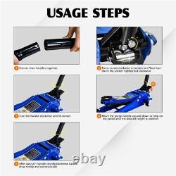 Low Profile Floor Jack 3 Ton Heavy-Duty Steel Dual Piston Hydraulic Pump