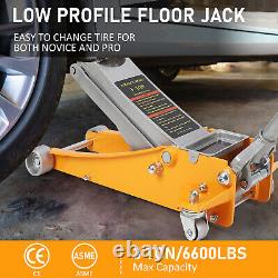 Low Profile Floor Jack 3 Ton Heavy-Duty Steel Dual Piston Pump Lift Car