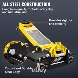 Low Profile Floor Jack 4 Ton Heavy Duty Steel Dual Piston Rapid Pump