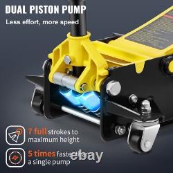 Low Profile Floor Jack 4 Ton Heavy Duty Steel Dual Piston Rapid Pump