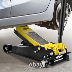 Low Profile Floor Jack 4 Ton Heavy Duty Steel Dual Piston Rapid Pump