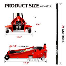 Low Profile Hydraulic Floor Jack 3.5 Ton (7000 lbs) Heavy Duty with Dual Pump US