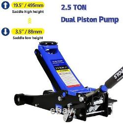 Low Profile Racing Floor Jack 2.5Ton Heavy-duty Steel Dual Piston Hydraulic Pump