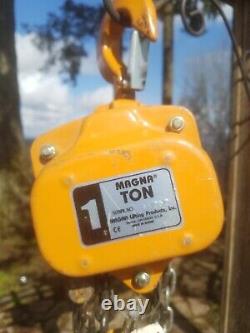 Magna Heavy Duty Chain Hoist 1 Ton Fall Chain Hoist 20 Foot EUC