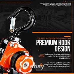 Manual Chain Hoist Come Along 1/4 Ton 550lbs Capacity 5' Foot Lift 2 Heavy Duty