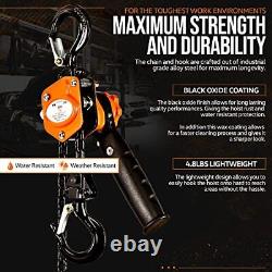 Manual Chain Hoist Come Along 1/4 Ton 550lbs Capacity 5' Foot Lift 2 Heavy Duty