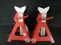 Matco Tools 3 Ton Ratcheting Heavy Duty Jack Stand (White & Red) Vintage
