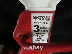 Matco Tools 3 Ton Ratcheting Heavy Duty Jack Stand (White & Red) Vintage