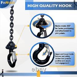 Mini Lever Chain Hoist with 20' Lift G80 Chain Heavy Duty Hooks 1/2 Ton Capacity