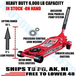 NEW 3 Ton Heavy Duty Steel Low Profile Rapid Pump Floor Jack Lowrider Extra Wide