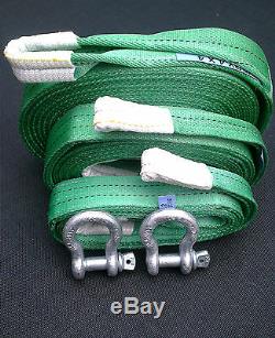 NEW 4x4 RECOVERY TOW ROPE STRAP STROP KIT 14 TON 7M/4M/2M + 2 X 3.25 TON SHACKLE