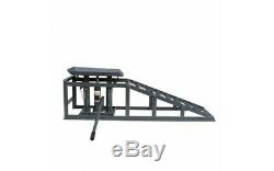 NEW Heavy Duty Grey Hydraulic Car Lift Ramp With 2 Ton Jack X2 Garage Workshop