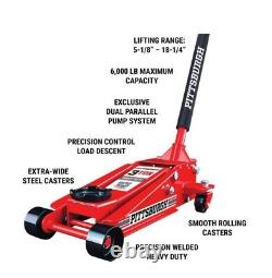 New 3-ton Floor Jack with RAPID PUMP 6000 Workload Heavy Duty Steel Car Truck