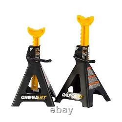 Omega Lift 32128 Heavy Duty 12 Ton Jack Stands Pair Double Locking Pins H
